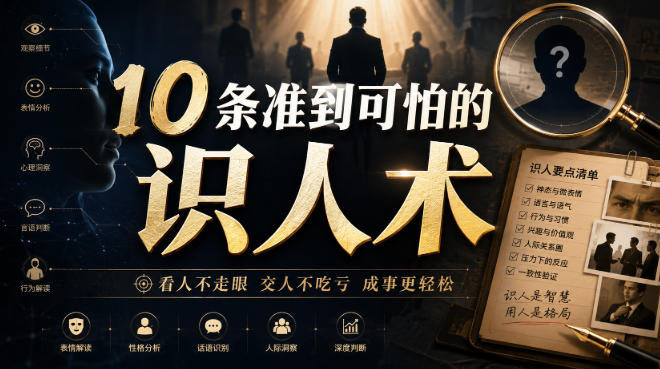 付费文章：10条准到可怕的识人术-智点网