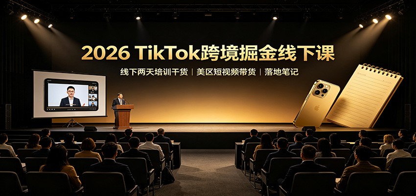 2026 TikTok跨境掘金线下课：线下两天培训干货，美区短视频带货落地笔记-智点网