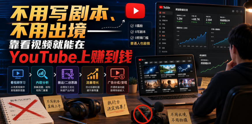 不用写剧本、不用出境——靠看视频就能在YouTube上賺到钱【原创双语字幕】-智点网