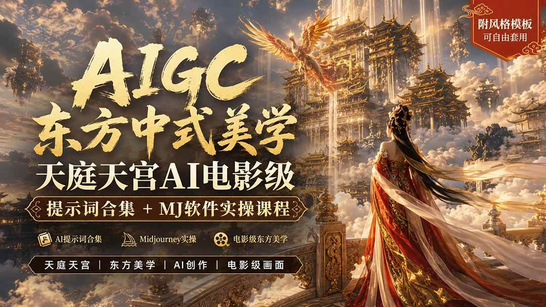 （19998期）AIGC东方中式美学天庭天宫AI电影级提示词合集+MJ软件实操课程-智点网