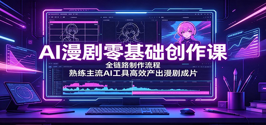 AI漫剧零基础创作课：全链路制作流程，熟练主流AI工具高效产出漫剧成片-智点网