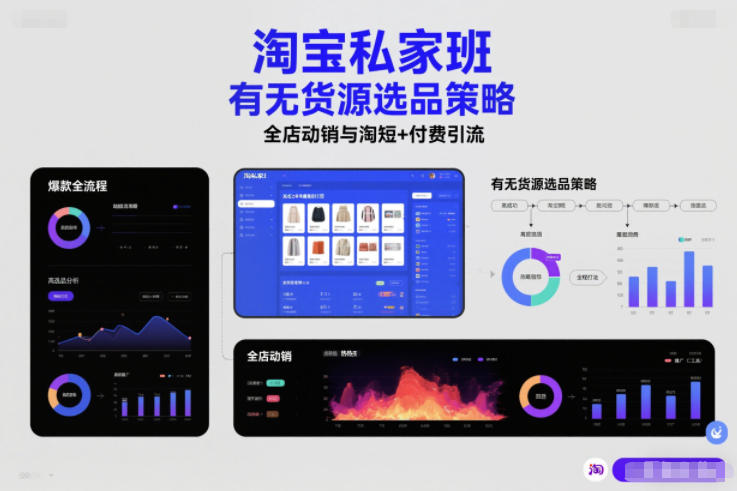 淘宝私家班,有无货源选品策略,高成功率爆款全流程打法,全店动销与淘短+付费引流(更新2026年08月05日)-智点网