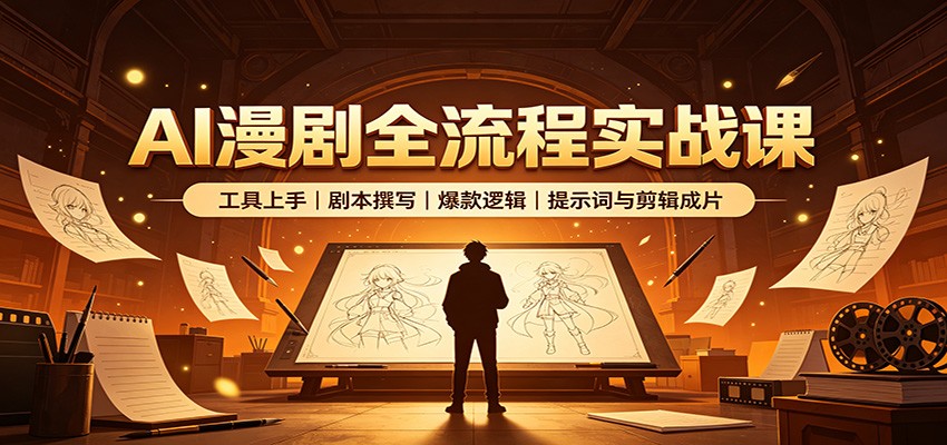 AI漫剧全流程实战课：工具上手、剧本撰写、爆款逻辑、提示词与剪辑成片-智点网