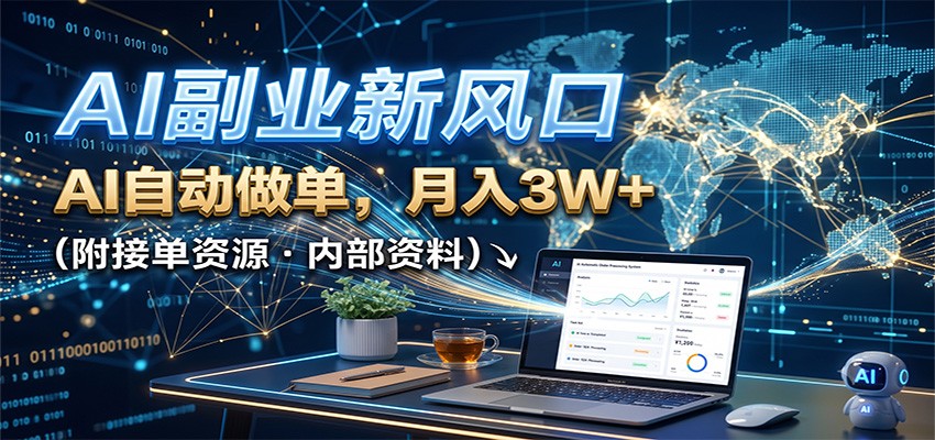 AI副业新风口,AI自动做单,月入3W+,附接单资源-智点网