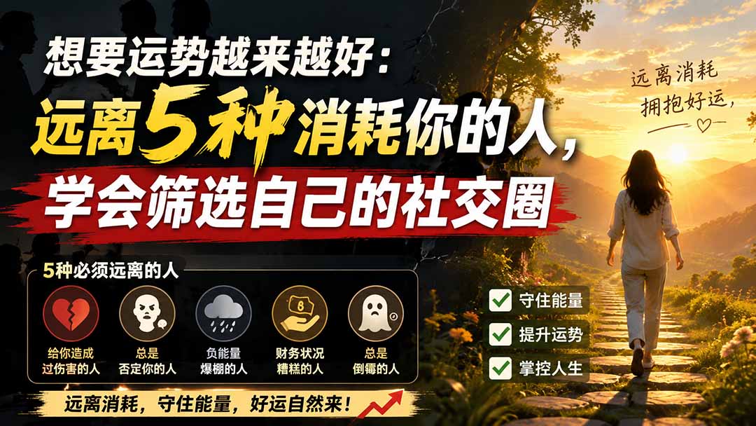 付费文章：想要运势越来越好：远离5种消耗你的人，学会筛选自己的社交圈-智点网