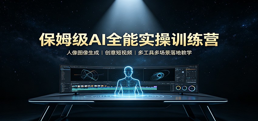 保姆级AI全能实操训练营：人像图像生成，创意短视频，多工具多场景落地教学-智点网