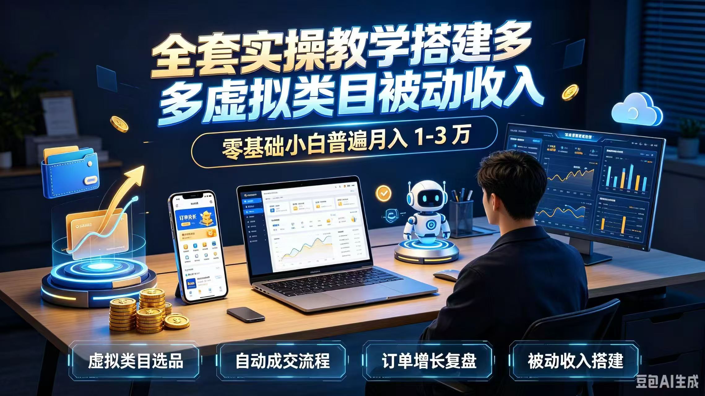全套实操教学搭建多多虚拟类目被动收入，零基础小白普遍月入 1-3 万-智点网