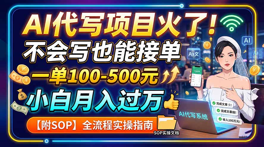 AI代写项目火了！不会写也能接单，一单100-500元，小白月入过万【附SOP】-智点网