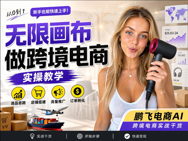 【跨境电商必备】AI无线画布制作商品宣传视频，四步搞定，无线画布工作流，操作简单好上手-智点网