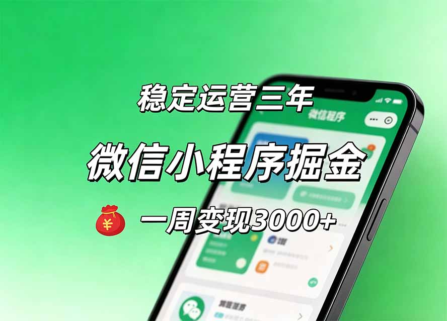 月收益稳定1W+的微信小程序，前期积累客户，后期躺平养老，小白轻松上手-智点网