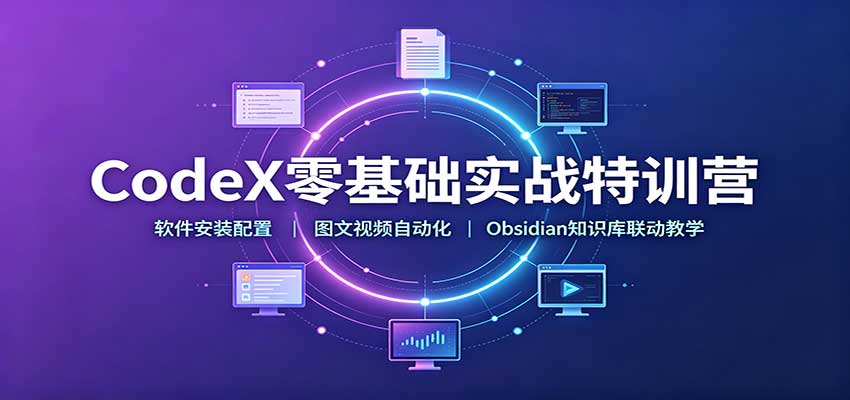 CodeX零基础实战特训营：软件安装配置，图文视频自动化，Obsidian知识库联动教学-智点网