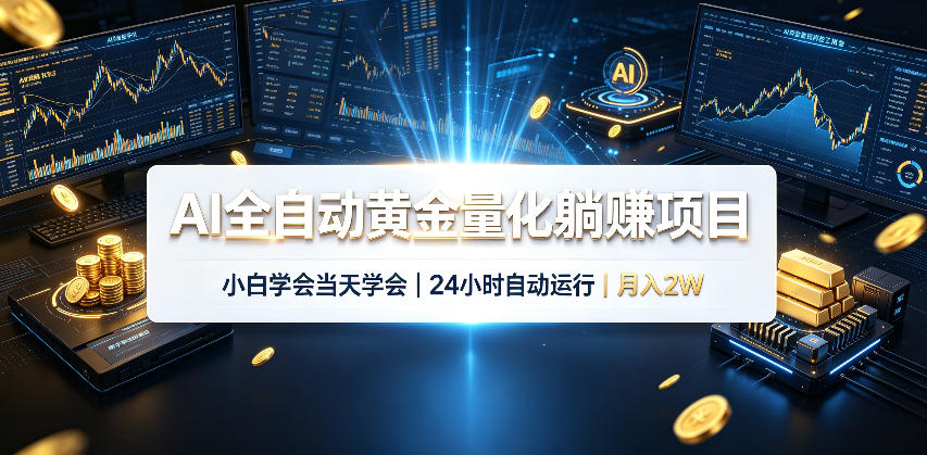 AI全自动黄金量化躺賺项目,24小时自动运行,月入2W!-智点网