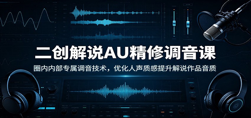 二创解说AU精修调音课：圈内内部专属调音技术，优化人声质感提升解说作品音质-智点网