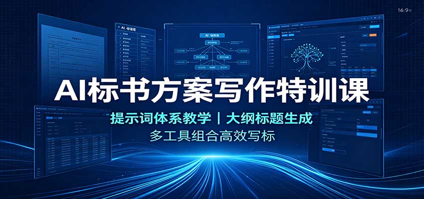 AI标书方案写作特训课：提示词体系教学，大纲标题生成，多工具组合高效写标-智点网