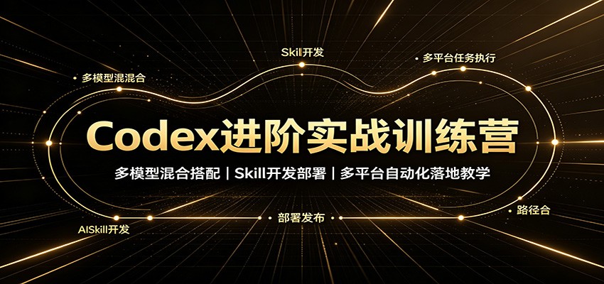 Codex进阶实战训练营：多模型混合搭配，Skill开发部署，多平台自动化落地教学-智点网