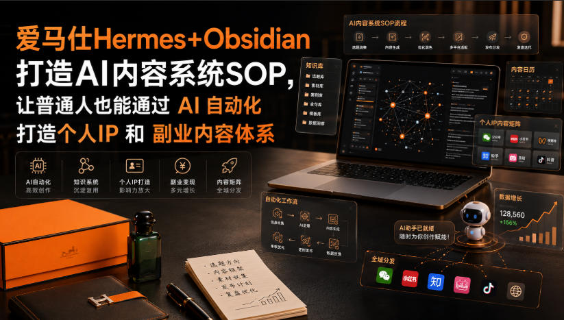爱马仕Hermes+Obsidian打造AI内容系统SOP，让普通人也能通过 AI 自动化打造个人IP 和 副业内容体系-智点网
