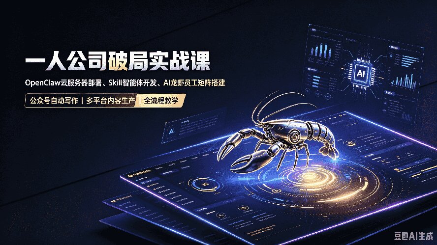 一人公司破局实战课｜OpenClaw云服务器部署、Skill智能体开发、AI龙虾员工矩阵搭建，公众号自动写作与多平台内容…-智点网