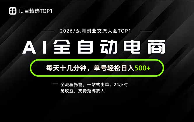 副业精选TOP1，全流程托管，24小时见收益，单号轻松日入500+-智点网