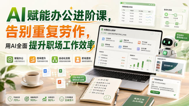 AI赋能办公进阶课，告别重复劳作，用AI全面提升职场工作效率-智点网