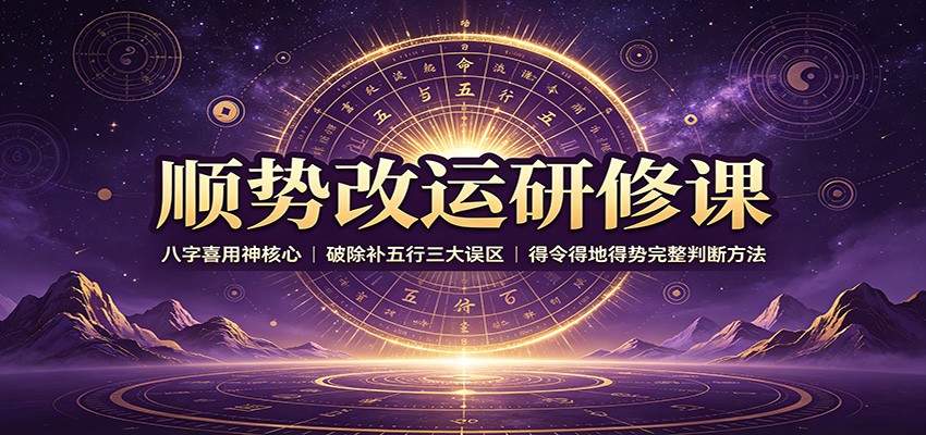 顺势改运研修课：八字喜用神核心，破除补五行三大误区，得令得地得势完整判断方法-智点网