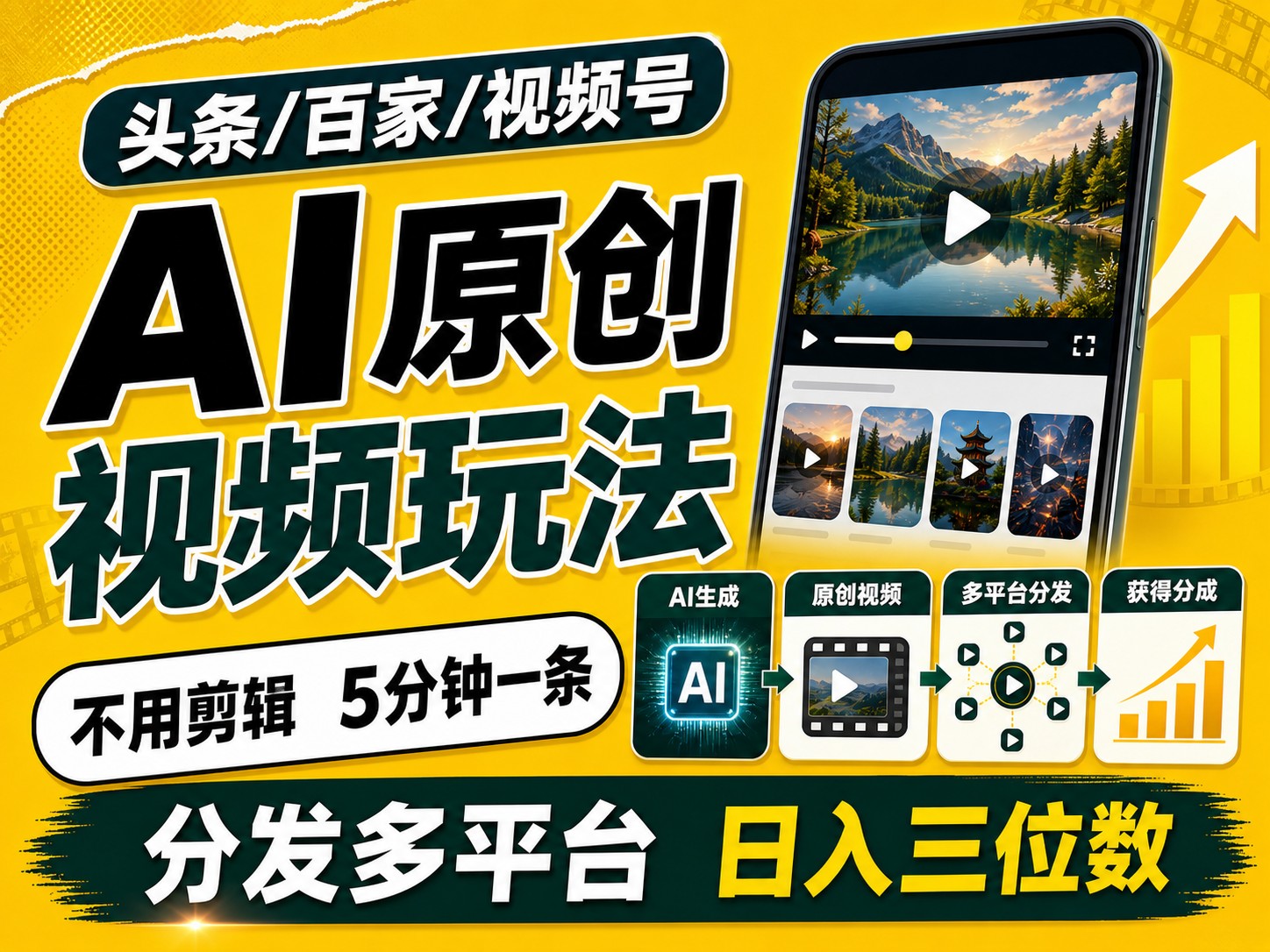 2026头条百家号升级玩法 5分钟一条原创视频 发多平台赚收-智点网