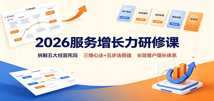 2026服务增长力研修课：拆解五大经营死局，三维心法+五步法搭建长效客户增长体系-智点网