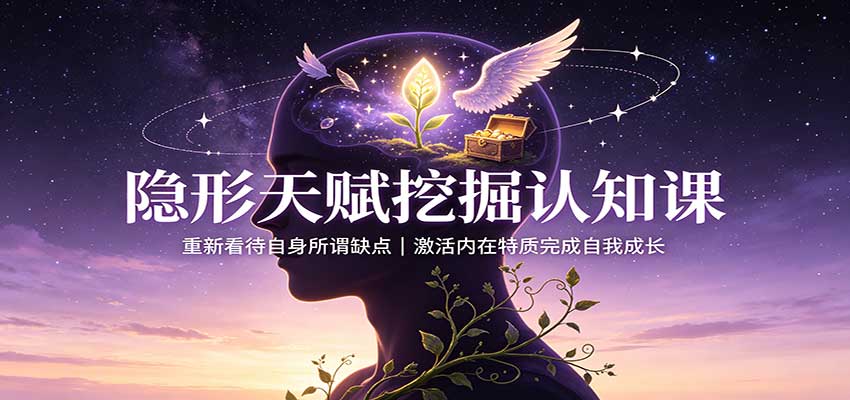 隐形天赋挖掘认知课：重新看待自身所谓缺点，激活内在特质完成自我成长-智点网