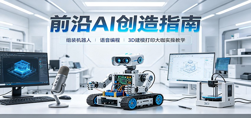 前沿AI创造指南：组装机器人、语音编程、3D建模打印大咖实操教学-智点网