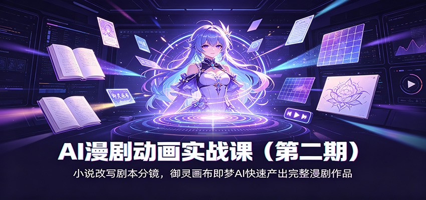 AI漫剧动画实战课(第二期)：小说改写剧本分镜，御灵画布即梦AI快速产出完整漫剧作品-智点网