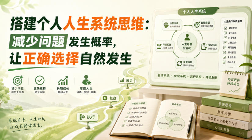 付费文章：搭建个人人生系统思维：减少问题发生概率，让正确选择自然发生-智点网