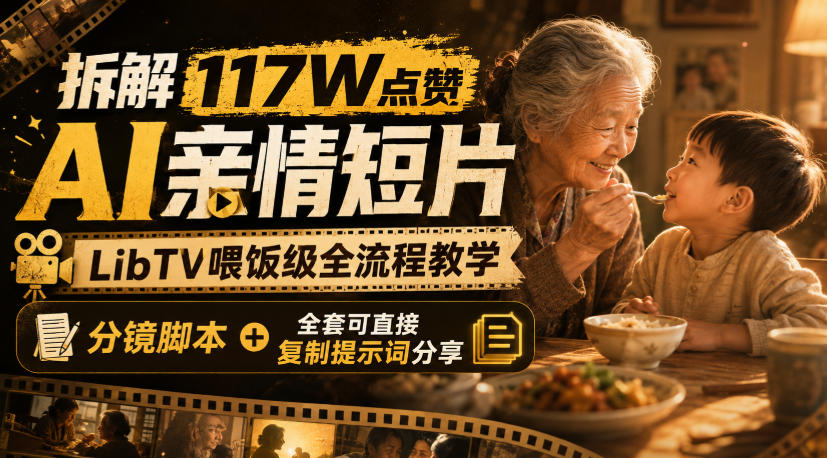 拆解117W点赞AI亲情短片，LibTV喂饭级全流程教学，分镜脚本+全套可直接复制提示词分享-智点网