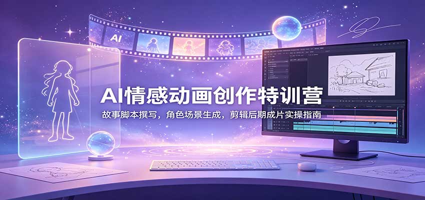 AI情感动画创作特训营：故事脚本撰写，角色场景生成，剪辑后期成片实操指南-智点网