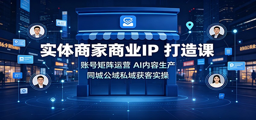 实体商家商业IP打造课：账号矩阵运营，AI内容生产，同城公域私域获客实操-智点网