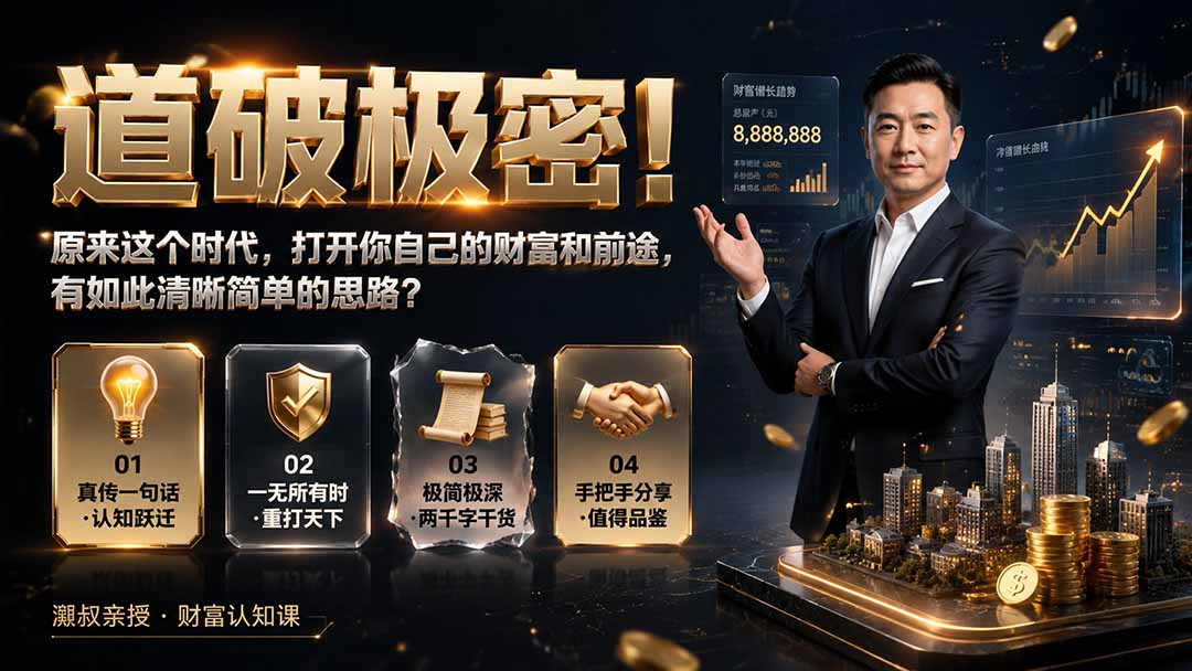 付费文章：道破极密！原来这个时代，打开你自己的财富和前途，有如此清晰简单的思路？-智点网