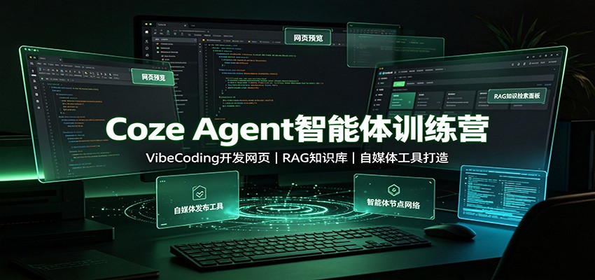 Coze Agent智能体训练营:VibeCoding开发网页,RAG知识库,自媒体工具打造-智点网