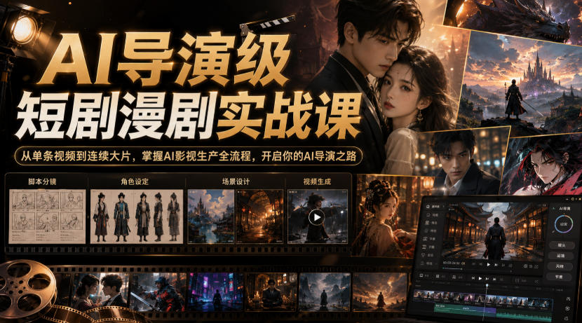 AI导演级短剧漫剧实战课，从单条视频到连续大片，掌握AI影视生产全流程，开启你的AI导演之路!-智点网