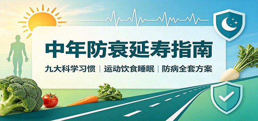 中年防衰延寿指南：九大科学习惯，运动饮食睡眠防病全套方案-智点网