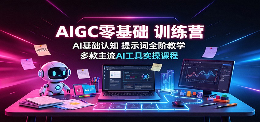 AIGC零基础训练营:AI基础认知,提示词全阶教学,多款主流AI工具实操课程-智点网