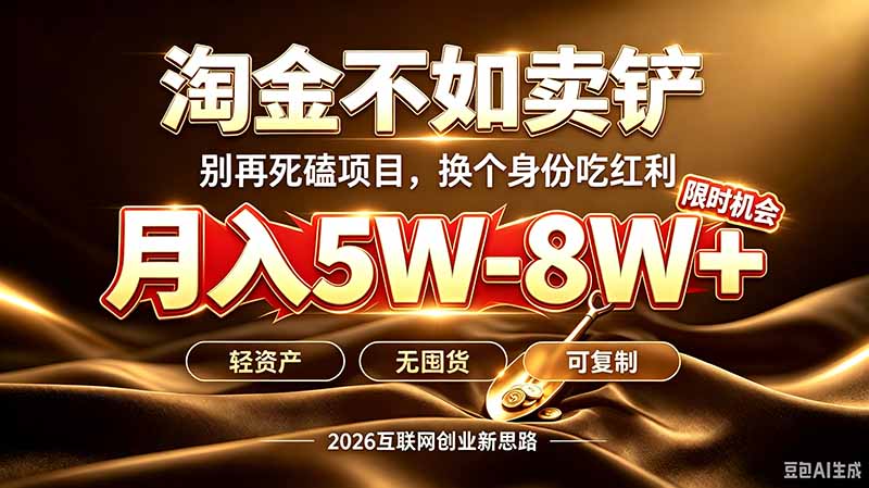 别再傻乎乎埋头跑项目！互联网真正赚钱逻辑：做卖铲人，拒绝当韭菜，逆风翻盘月入5-8W+-智点网