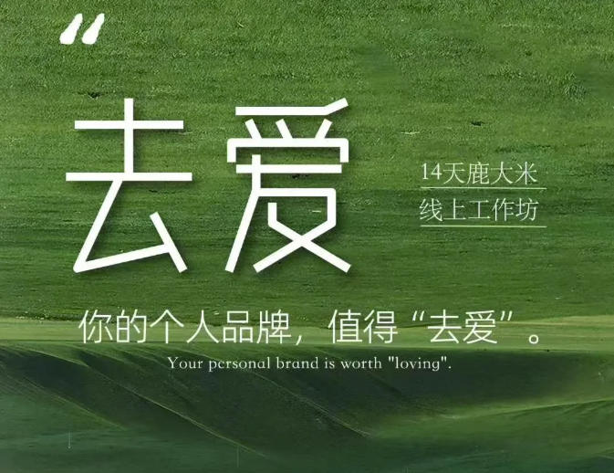 去爱14天鹿大米线上工作坊，你的个人品牌，值得“去爱”-智点网
