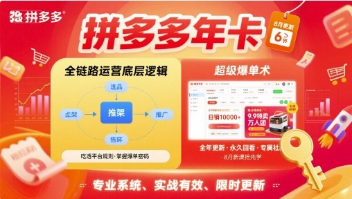 拼多多年卡，拼多多全链路运营底层逻辑，超级爆单术【更新26年8月】-智点网
