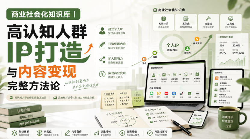 商业社会化知识库｜高认知人群IP打造与内容变现完整方法论【文档】-智点网