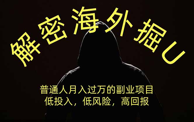 解密海外掘U，普通人月入过万的副业项目，低投入、低风险高回报，没有之一-智点网