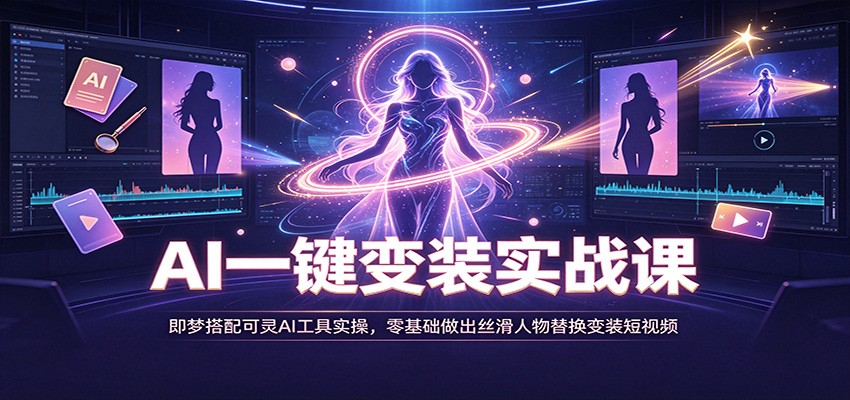 AI一键变装实战课：即梦搭配可灵AI工具实操，零基础做出丝滑人物替换变装短视频-智点网