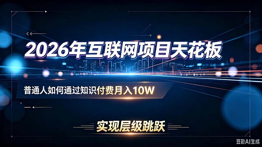 2026年互联网项目天花板：普通人如何通过知识付费月入10W，实现层级跳跃-智点网