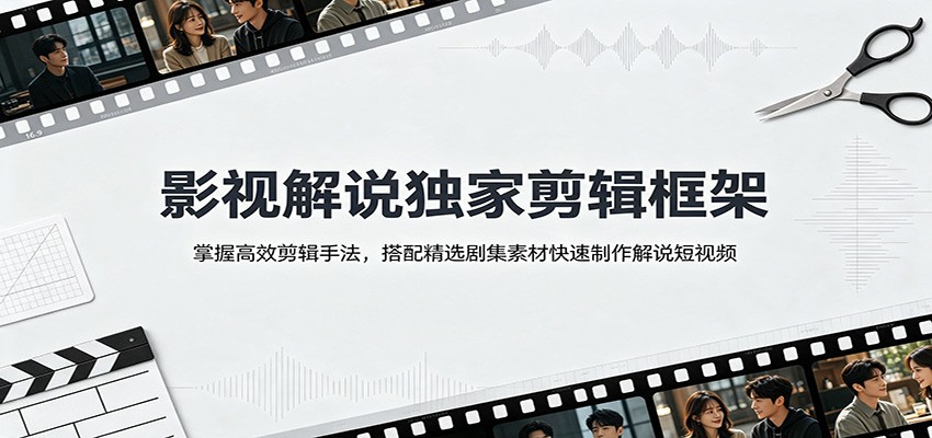 影视解说独家剪辑框架：掌握高效剪辑手法，搭配精选剧集素材快速制作解说短视频-智点网