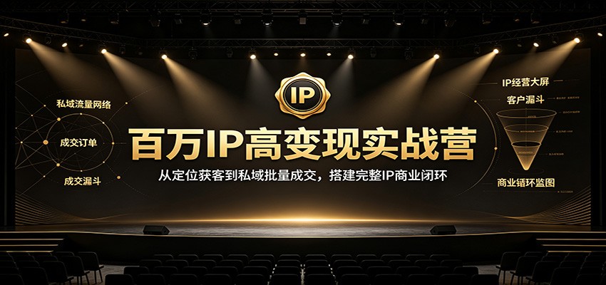 百万IP高变现实战营：从定位获客到私域批量成交，搭建完整IP商业闭环-智点网
