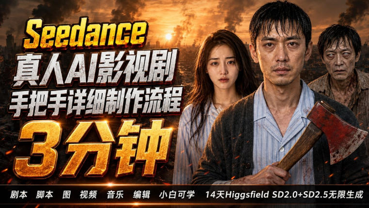 3分钟真人AI影视剧怎么做？SD 2.0手把手完整制作流程｜Higgsfield 14天SD 2.0/2.5无限生成-智点网