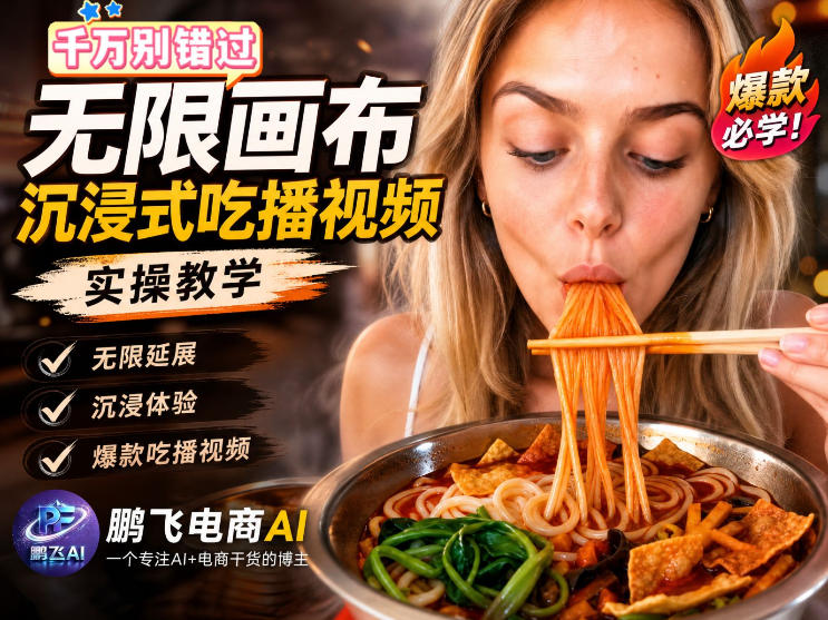 保姆级教程｜用AI无线画布做沉浸式吃播，3步直接出片，无线画布工作流，操作简单好上手-智点网
