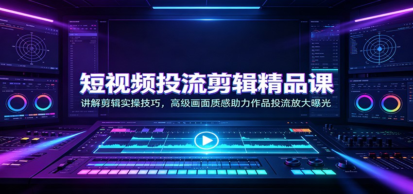 短视频投流剪辑精品课：讲解剪辑实操技巧，高级画面质感助力作品投流放大曝光-智点网